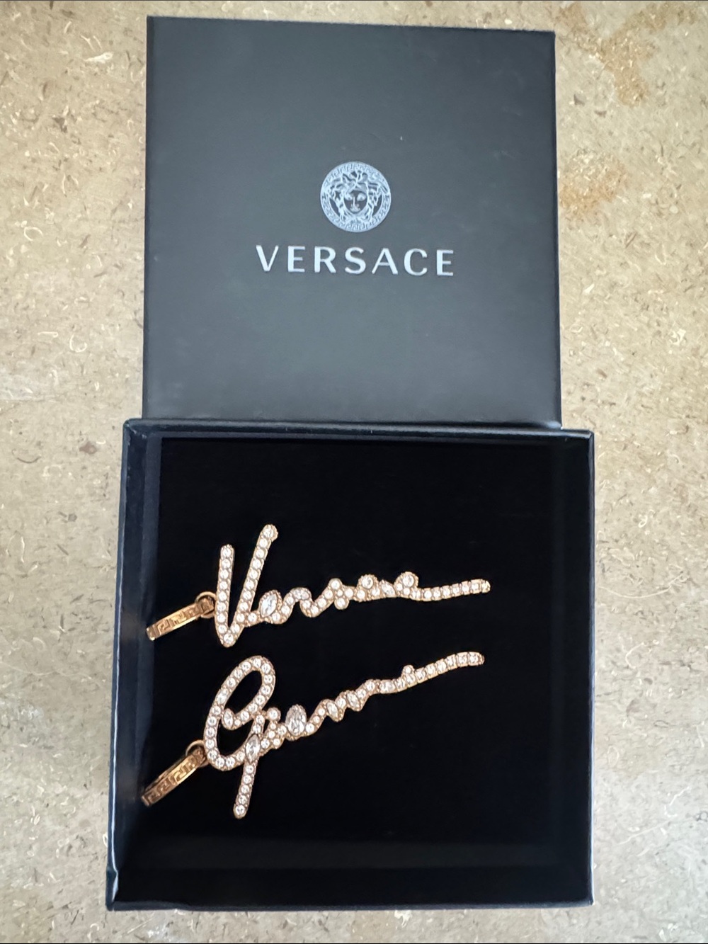 Authentic Versace Gold Crystal earrings